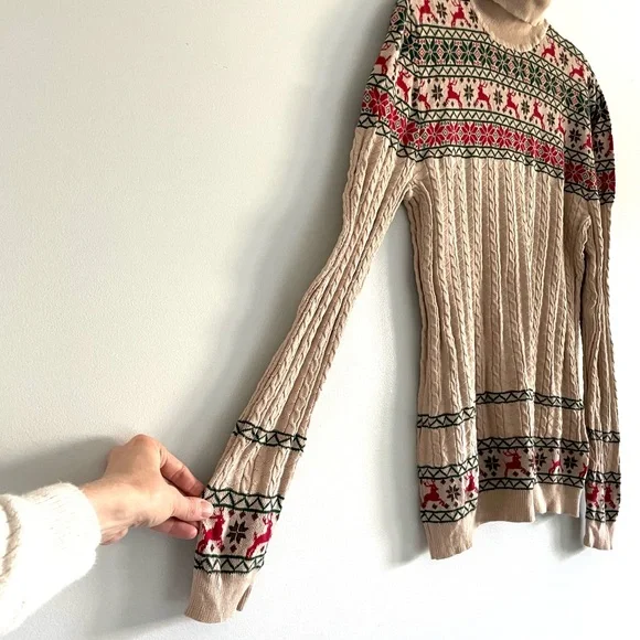 ASOS Christmas Deer Fair Isle Turtleneck Sweater - Picture 5 of 9